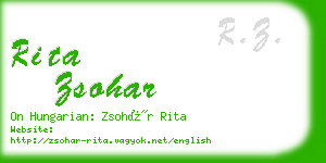 rita zsohar business card